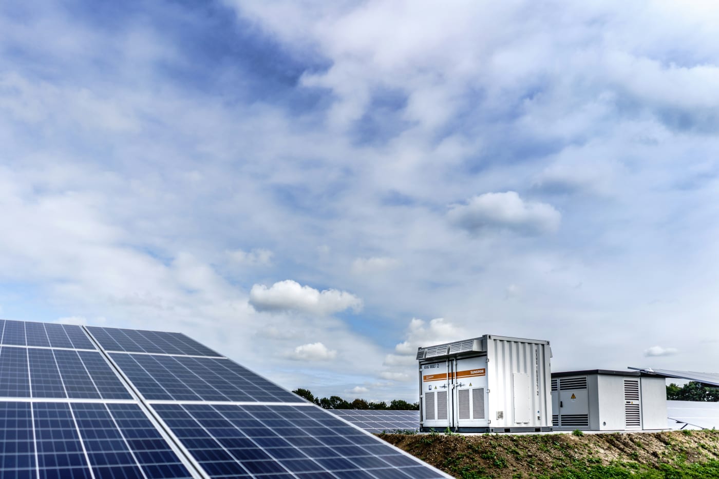 solar panels and generator.